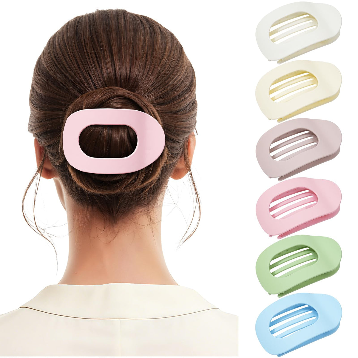 6 PCS Flat Hair Clips for Women, French Medium Non Slip Claw Clips