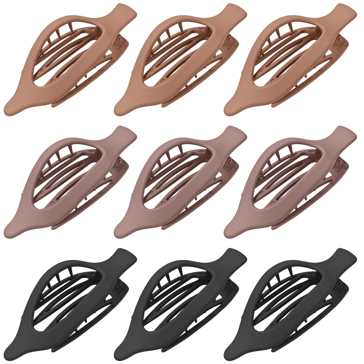 9 Pack Flat Hair Clips for Women, Matte Claw Clips for Thick & Thin Hair (Multicolor)