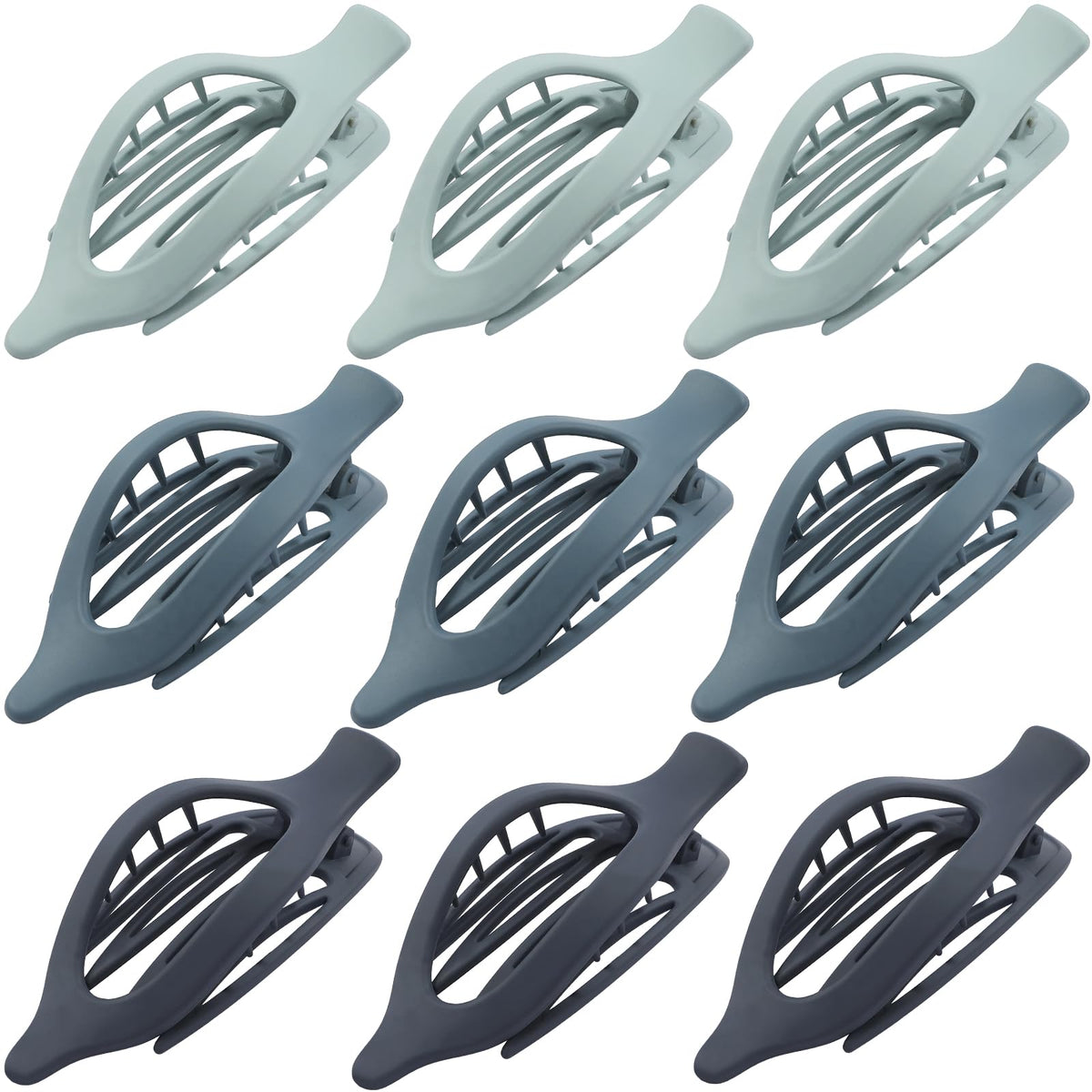 9 Pack Flat Hair Clips for Women, Matte Claw Clips for Thick & Thin Hair (Multicolor)