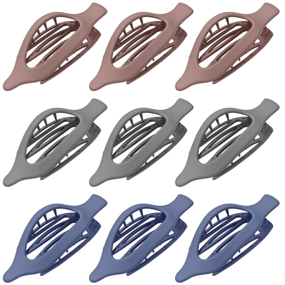 9 Pack Flat Hair Clips for Women, Matte Claw Clips for Thick & Thin Hair (Multicolor)