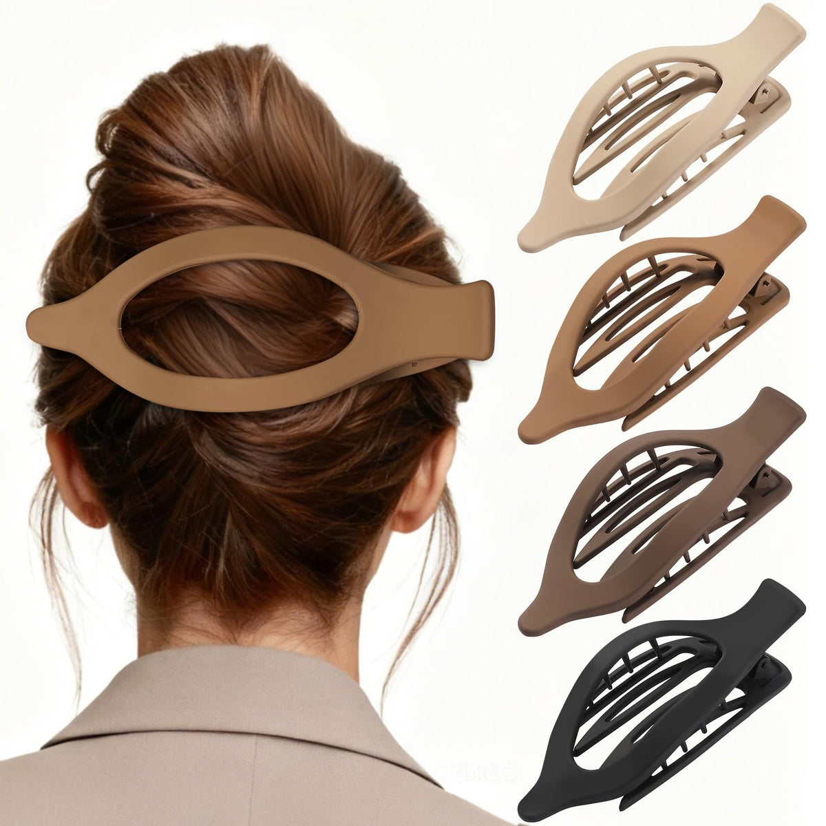 9 Pack Flat Hair Clips for Women, Matte Claw Clips for Thick & Thin Hair (Multicolor)