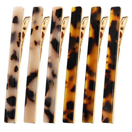 Cobahom 6 Pack 3.15 Inch Leopard Print Hair Clips Duckbill Hair Clip