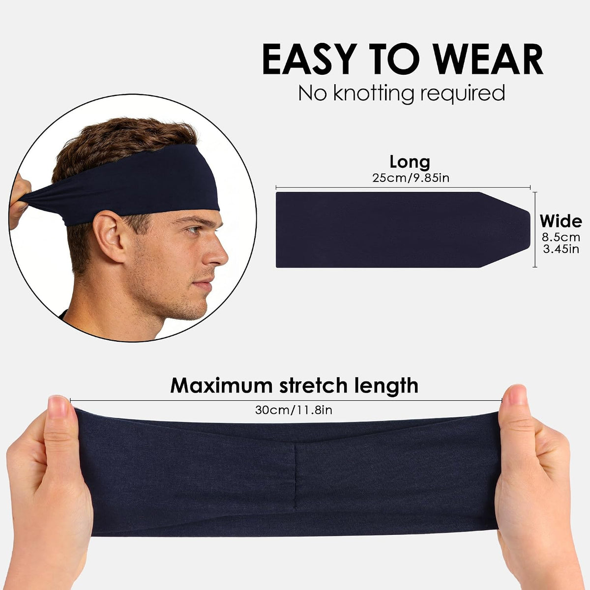 Sport Headbands for Men - 7 Pack Sweat Absorbent Running Headband