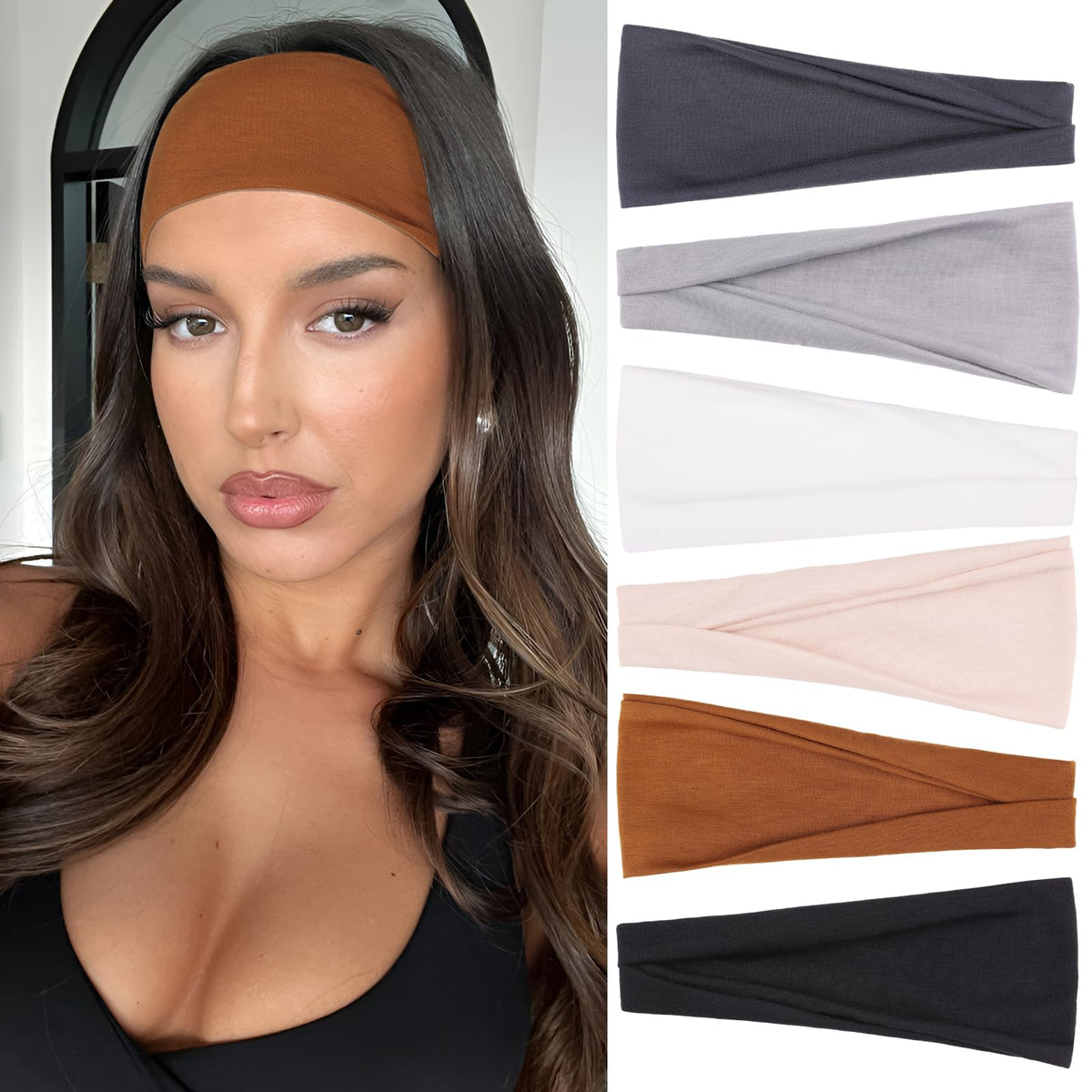 Wide Headbands for Women Trendy Women's Head Bands,6 Packs