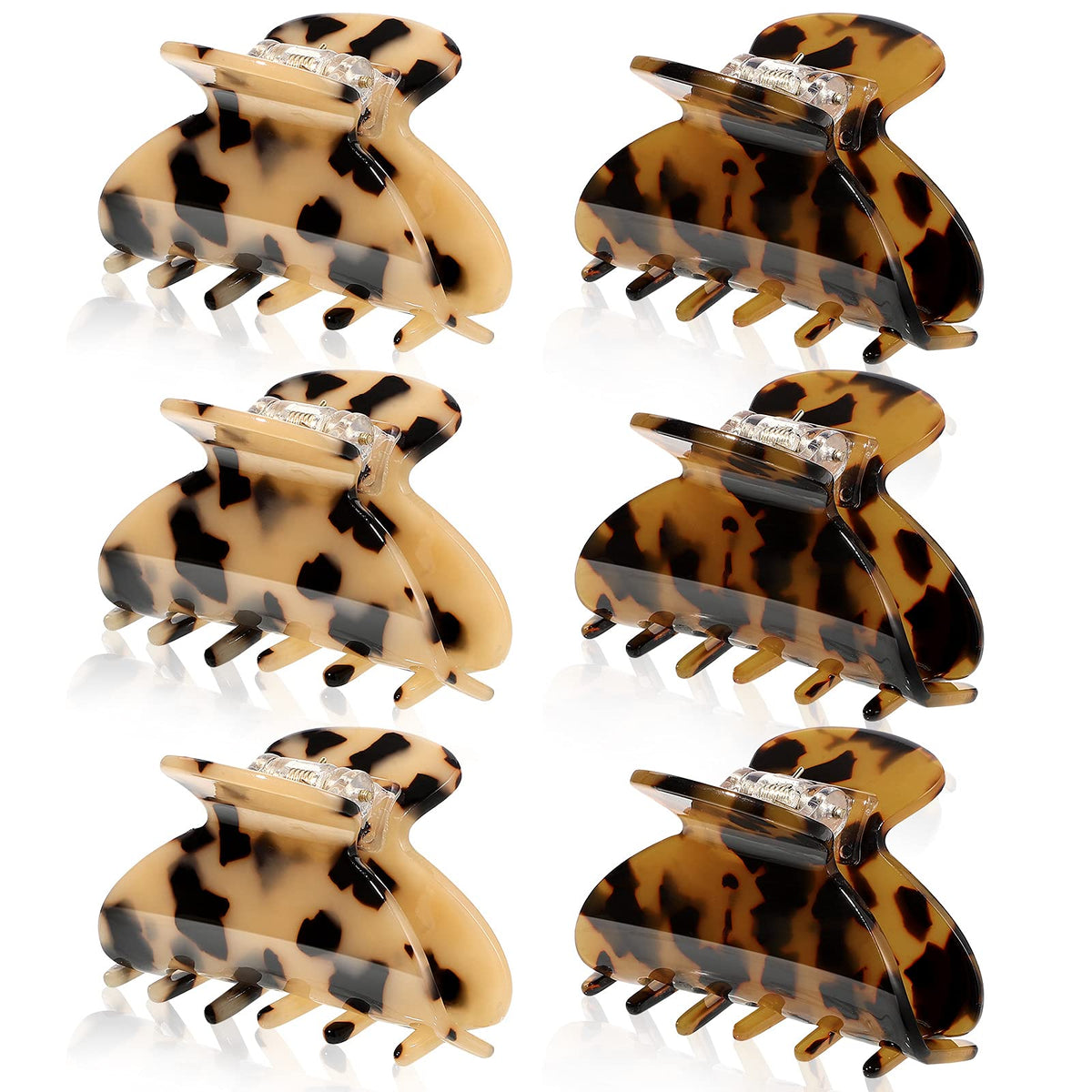 WILLBOND 6 Pcs Medium Hair Claw Clip for Thin Hair Women, Colorful Patterns