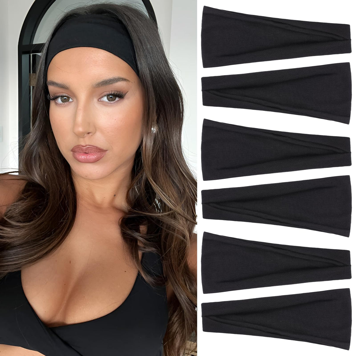 Wide Headbands for Women Trendy Women's Head Bands,6 Packs