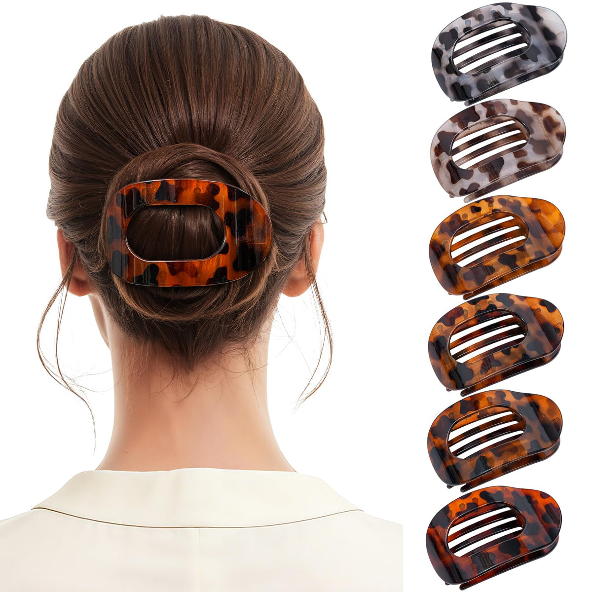 6 PCS Flat Hair Clips for Women, French Medium Non Slip Claw Clips