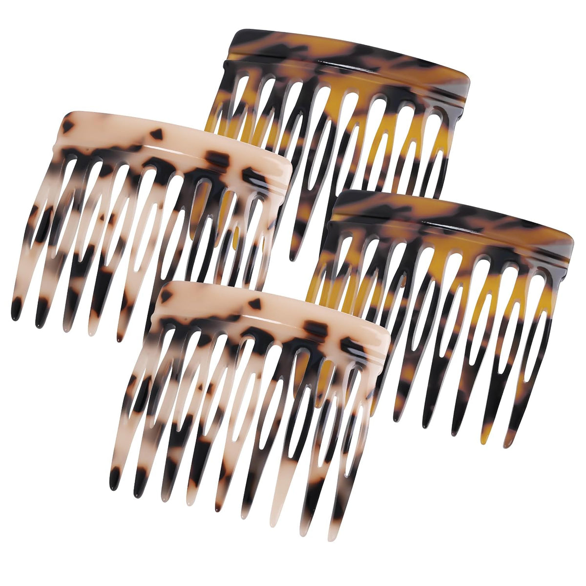 Vintage French Side Hair Combs, 4 Pcs Up-Do Accessories