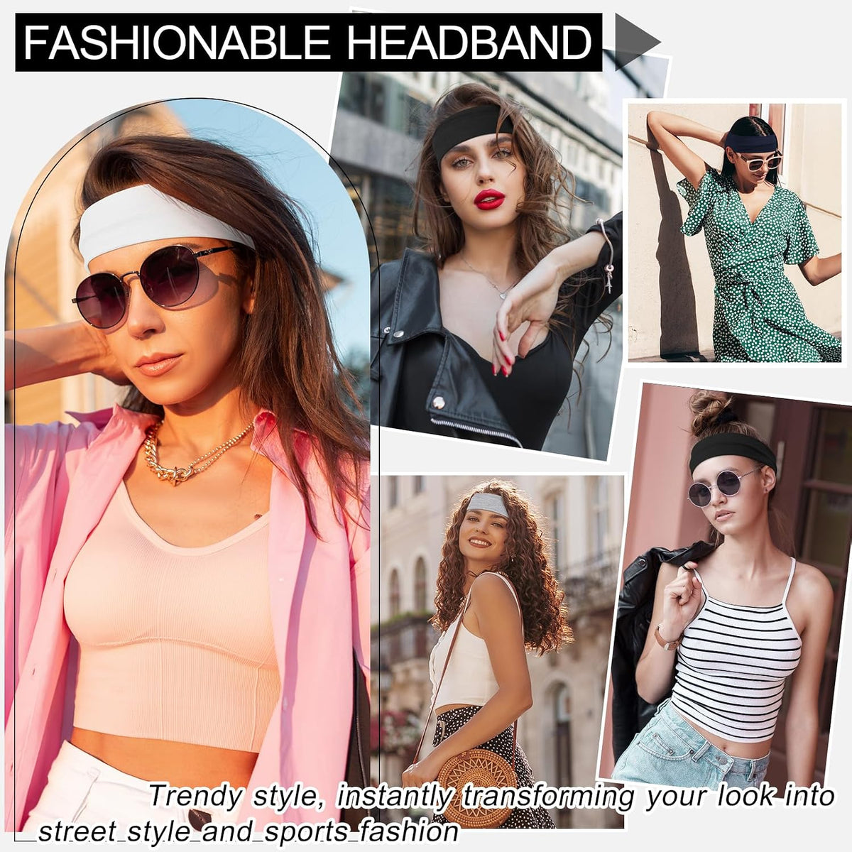 10 Pack Headbands for Women Non Slip - Cute Fashion Cotton Headbands for Women