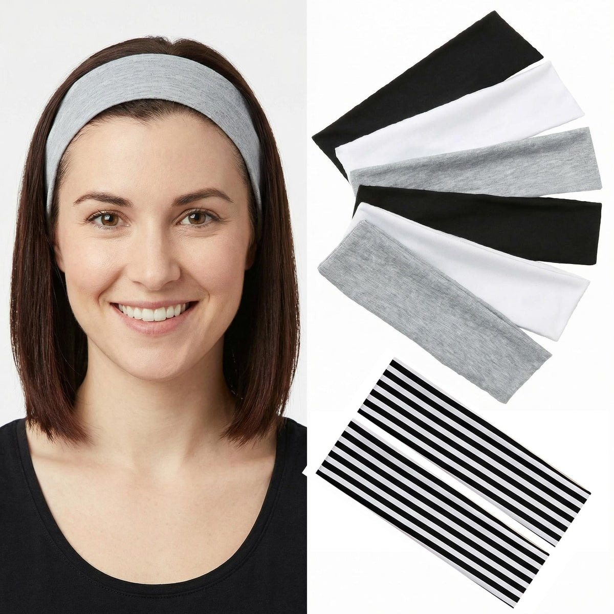 12 Pcs Stretchy Sport Headbands for Women,Absorbed Sport Headband Soft Twist Knotted Headbands for Yoga, Workout Daily Life