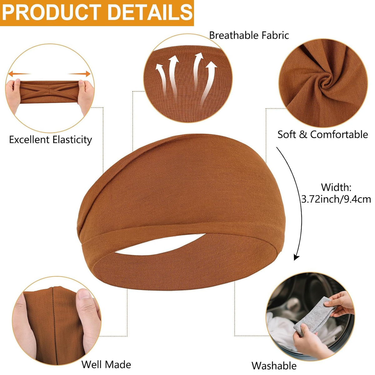 Wide Headbands for Women Trendy Women's Head Bands,6 Packs