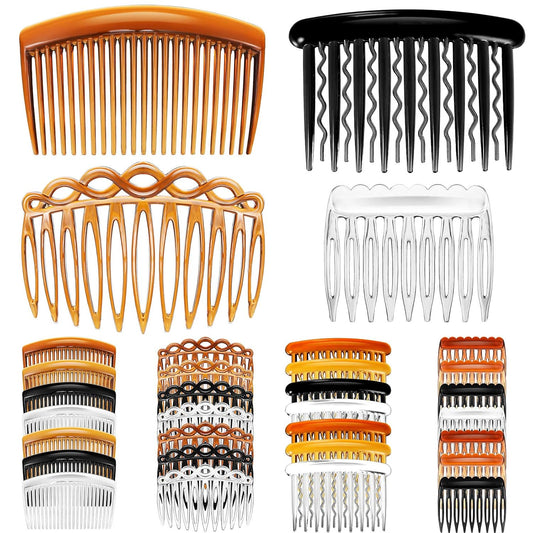 32 Pcs French Hair Side Combs for Women, Plastic, 4 Style