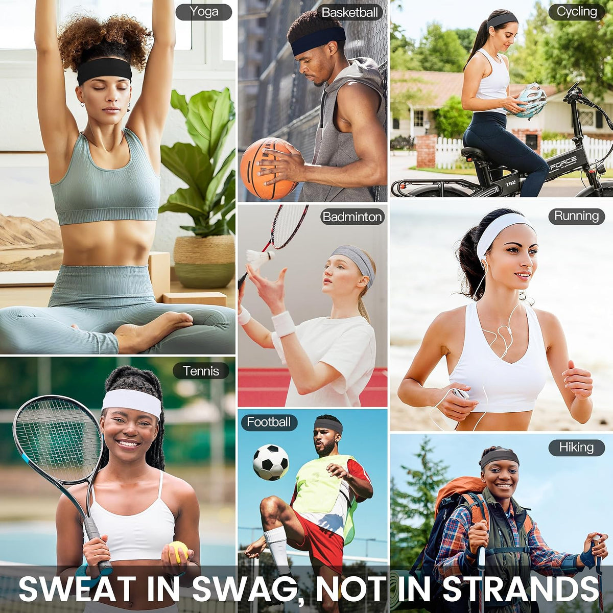 10 Pack Headbands for Women Non Slip - Cute Fashion Cotton Headbands for Women