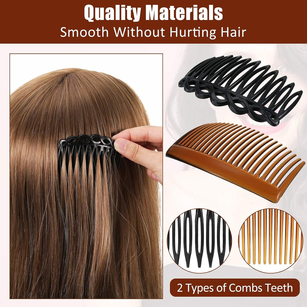 Chuangdi 24 Pcs Hair Side Combs,9 Teeth Side, 11 Teeth Side, 23 Teeth Side