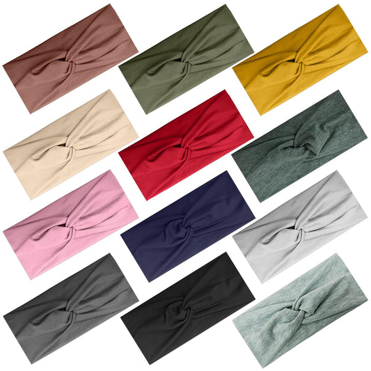 12 Pcs Wide Headbands For Women, Soft Twist Knotted Head bands Set