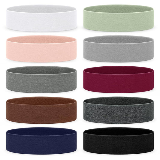 Fishinsea 10 Pack Headbands for Women, Elastic Non-Slip Hair Bands Hair Warp for Sports Daily Workout Yoga Running