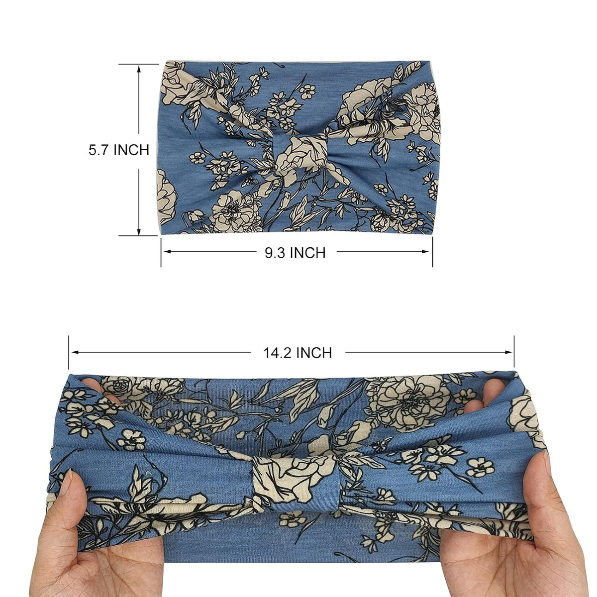 YONUF Wide Headbands for Women, 4 Pack Boho Knotted Head Bands Daily Wear