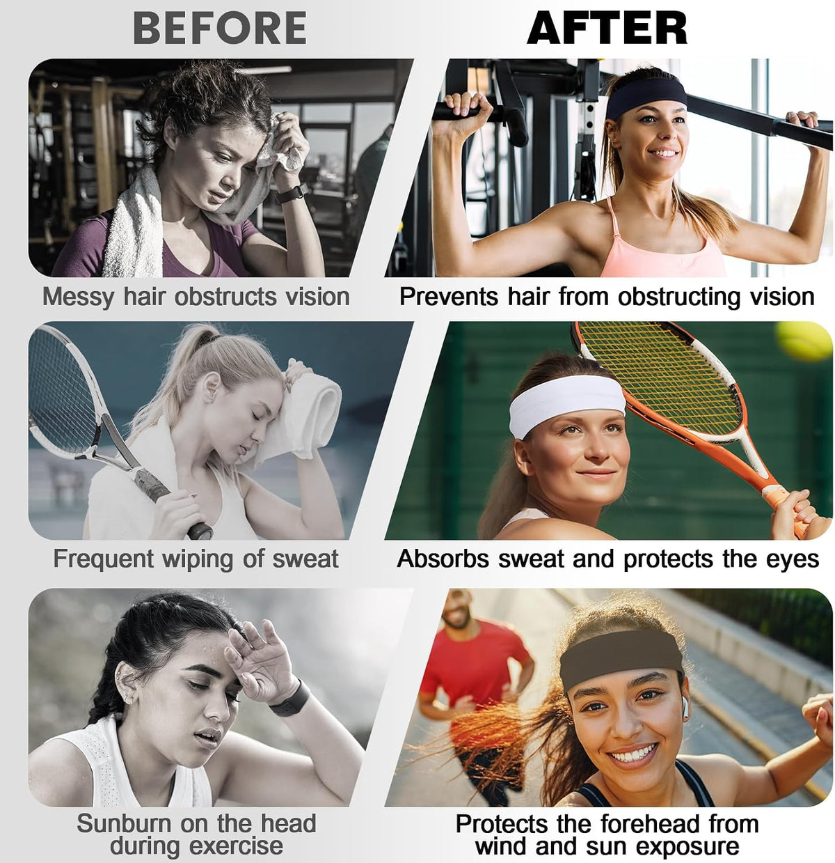 10 Pack Headbands for Women Non Slip - Cute Fashion Cotton Headbands for Women