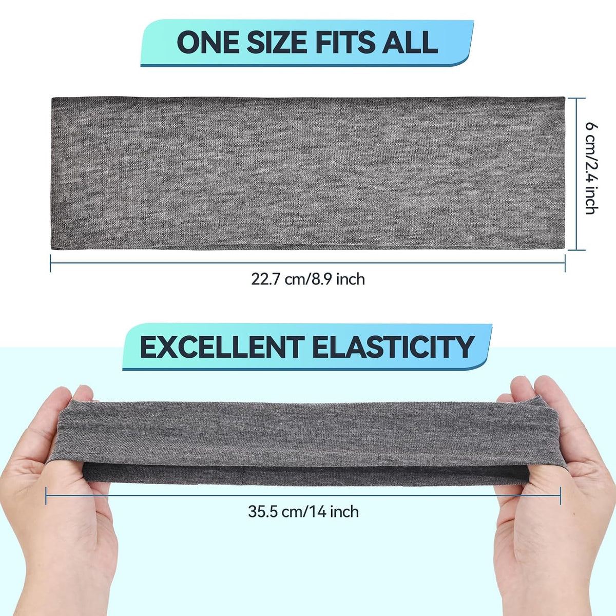14 Pack Headbands for Women, Fashion Soft Cotton Non-Slip Elastic Hairbands