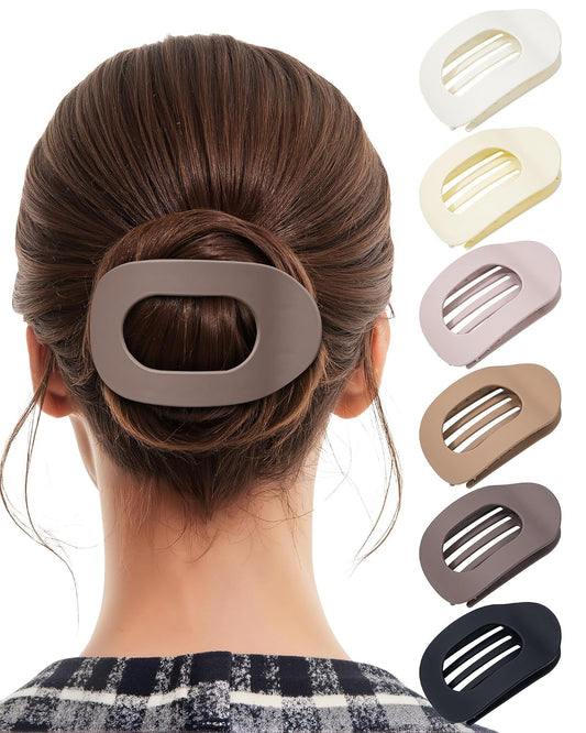 6 PCS Flat Hair Clips for Women, French Medium Non Slip Claw Clips
