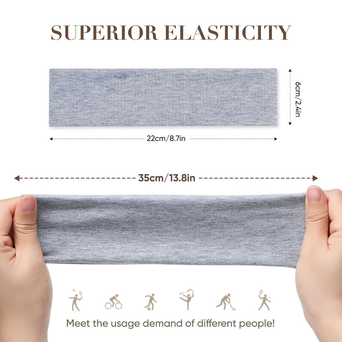 9 Pack Headbands for Women Non Slip - Elastic Hair Bands for Women's Hair