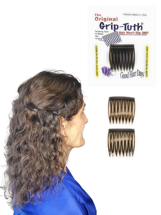 Good Hair Days Grip-Tuth Tuck Combs (2-1.5") Secure Hold for all Hair Types