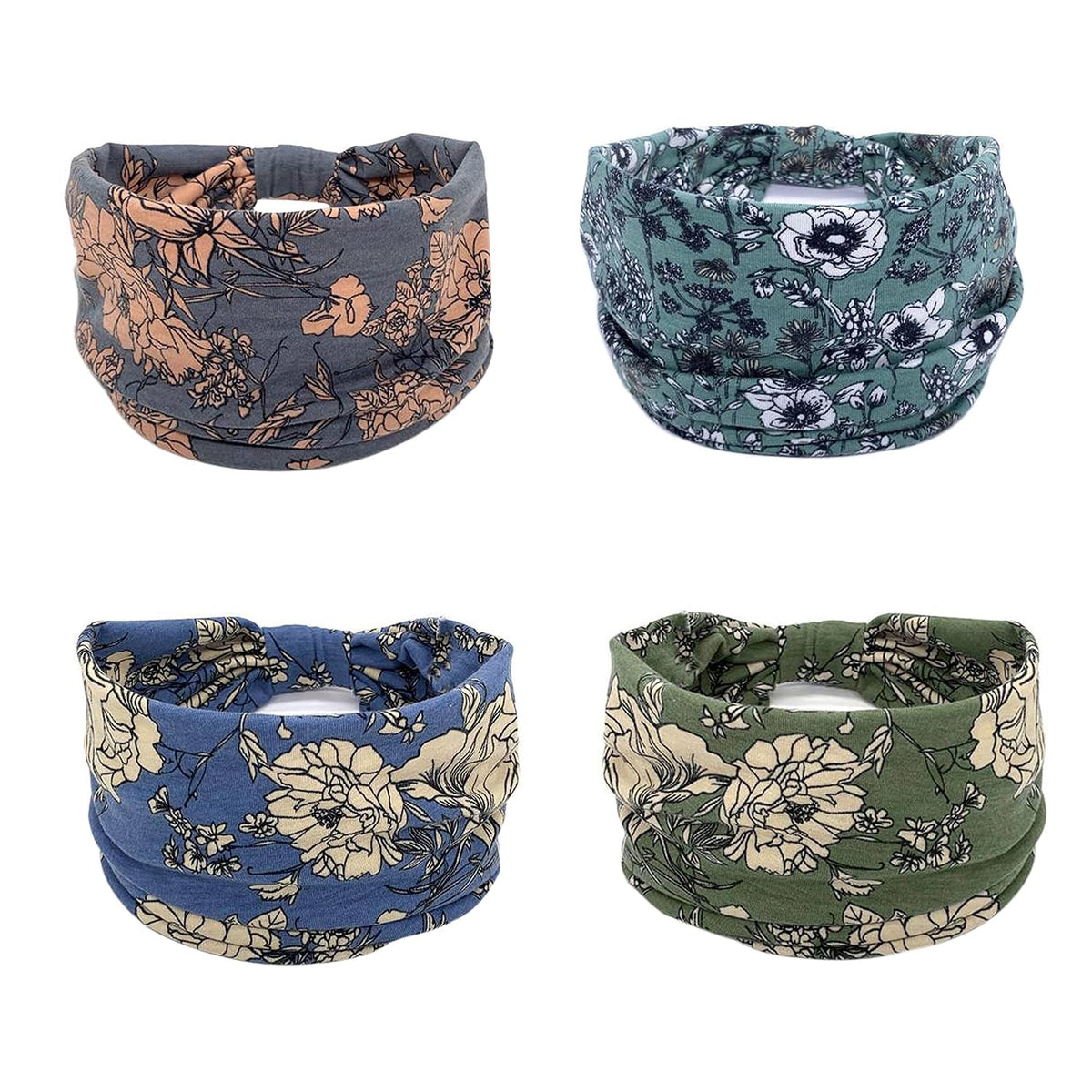 YONUF Wide Headbands for Women, 4 Pack Boho Knotted Head Bands Daily Wear