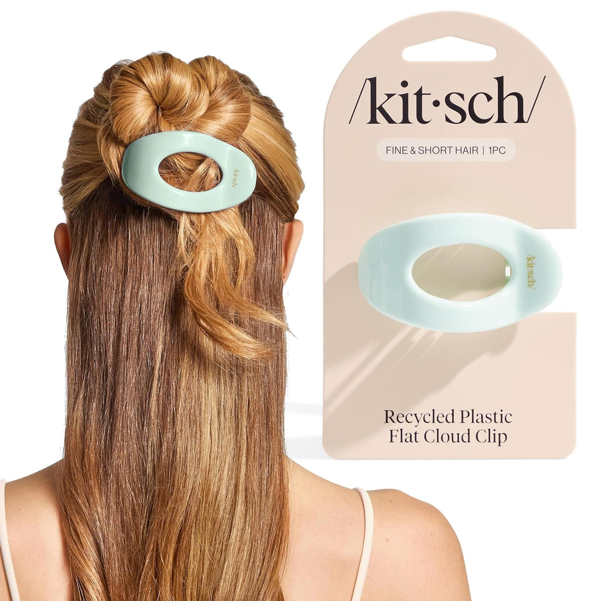 Kitsch Large Flat Claw Clip for Women - Tortoise, 1pc
