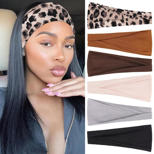 Wide Headbands for Women Trendy Women's Head Bands,6 Packs