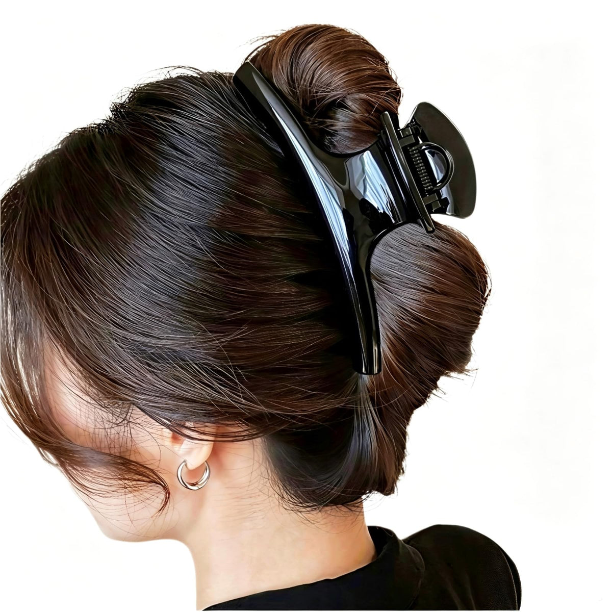 5.9 Inch Extra Large Hair Clips for Women, Glossy Big Butterfly Claw Clips for Thick Long Hair, Non Slip & Strong Hold, Jumbo Lady Shower Claw Clip, Neutral Hair Claws (Chocolate Brown)