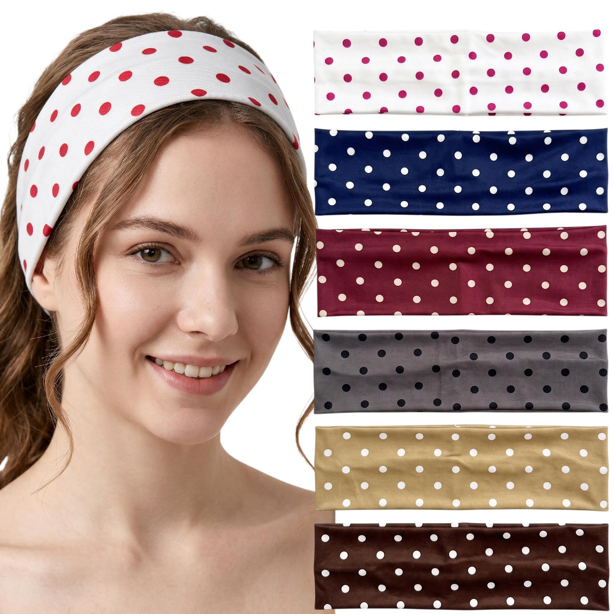 Waliah 6Pcs Striped Headband Wide Headbands for Women Non Slip