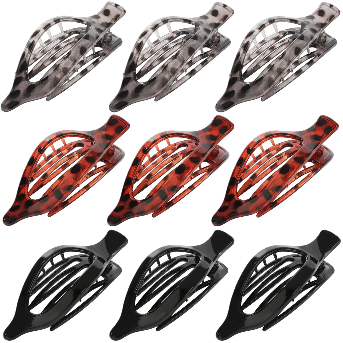 9 Pack Flat Hair Clips for Women, Matte Claw Clips for Thick & Thin Hair (Multicolor)