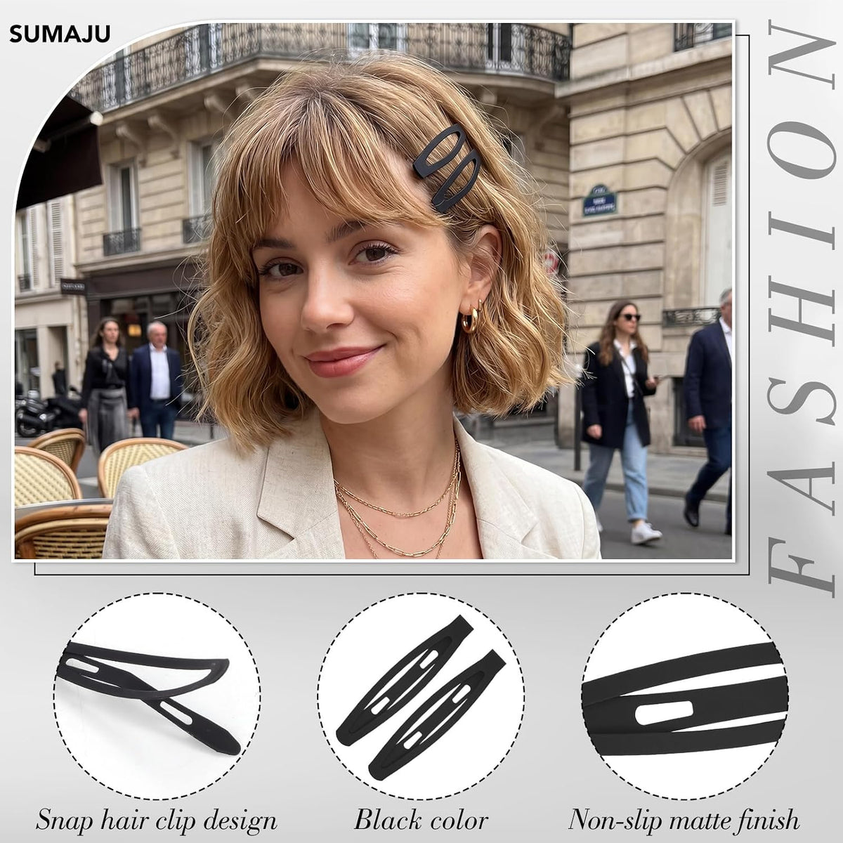 20 Pcs Snap Hair Clips For Women Girls, 2.36 Inch Metal Barrettes