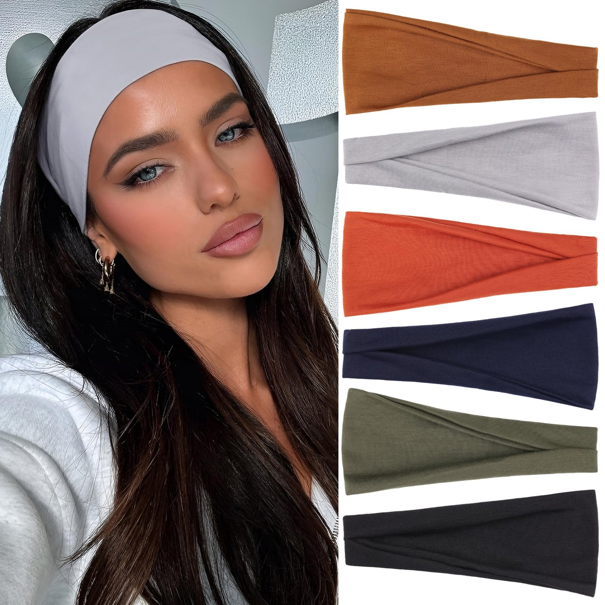 Wide Headbands for Women Trendy Women's Head Bands,6 Packs