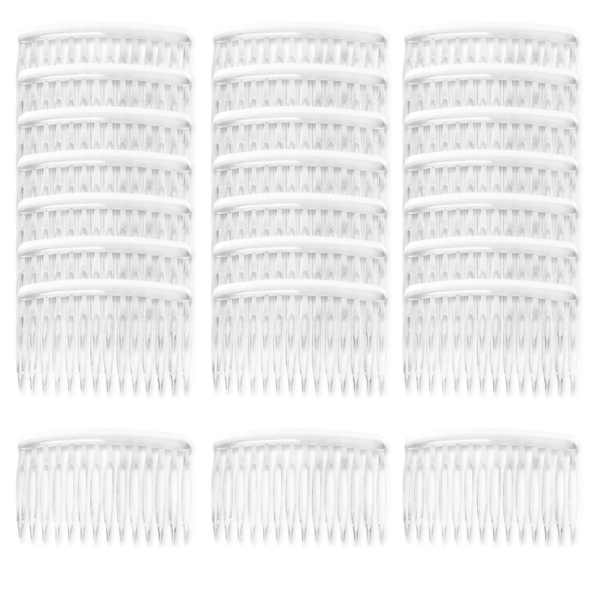 14 Teeth Decorative Hair Side Combs, Black/Transparent/Orange