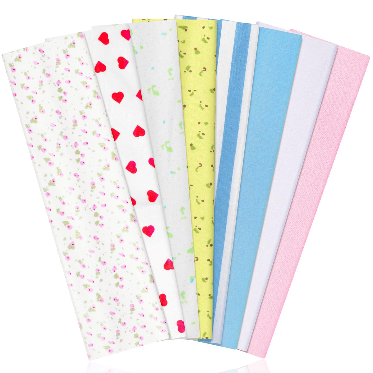 Ztomine Headbands for Women, 8pcs Stretchy Non Slip Soft Cotton Cloth Hair Bands for Sports, Workout, Yoga and Running