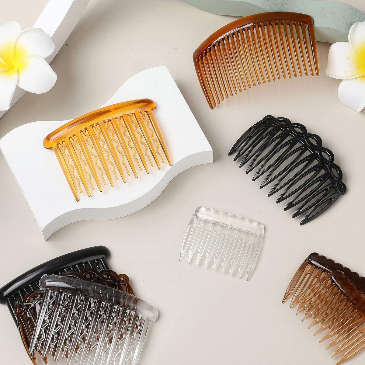 32 Pcs French Hair Side Combs for Women, Plastic, 4 Style