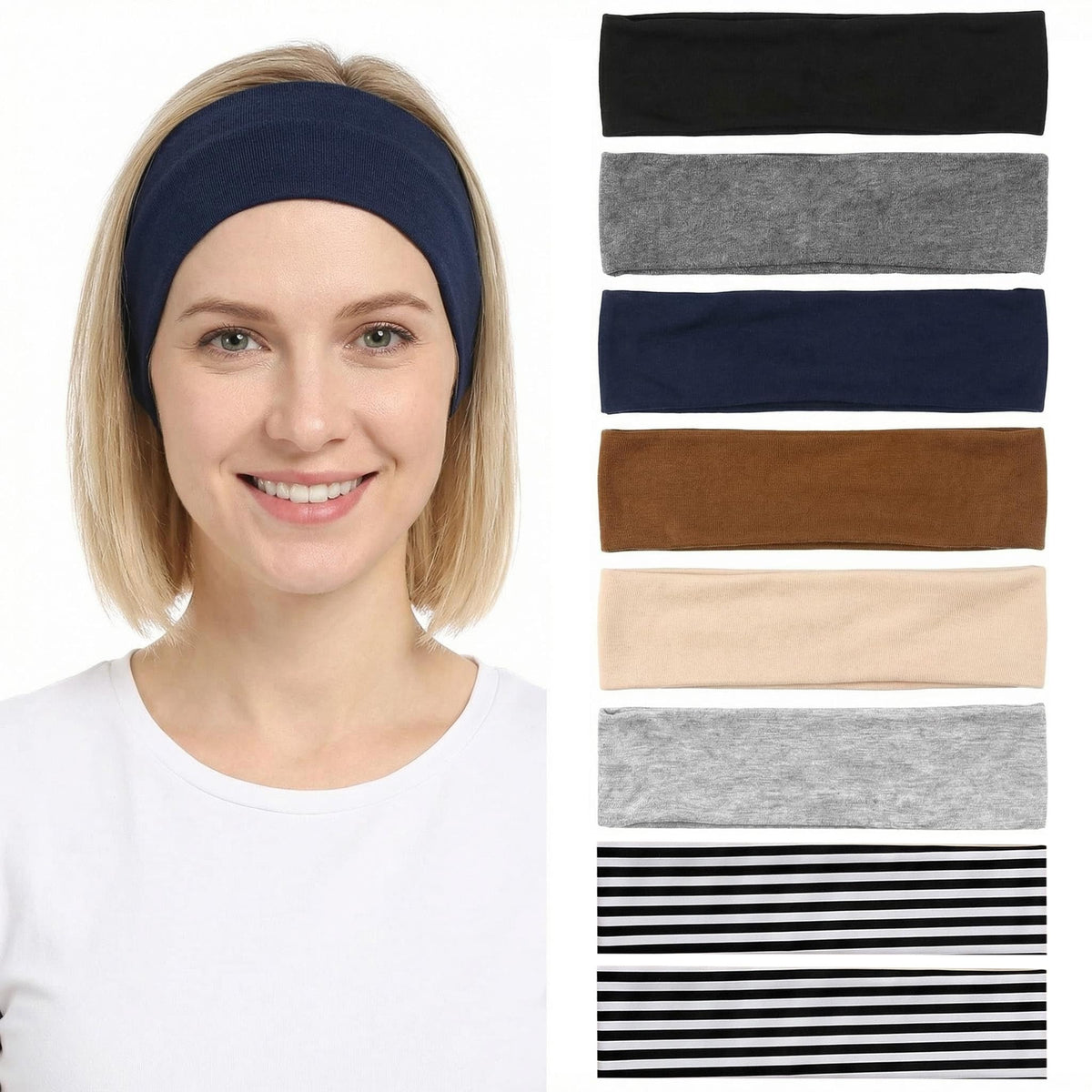12 Pcs Stretchy Sport Headbands for Women,Absorbed Sport Headband Soft Twist Knotted Headbands for Yoga, Workout Daily Life