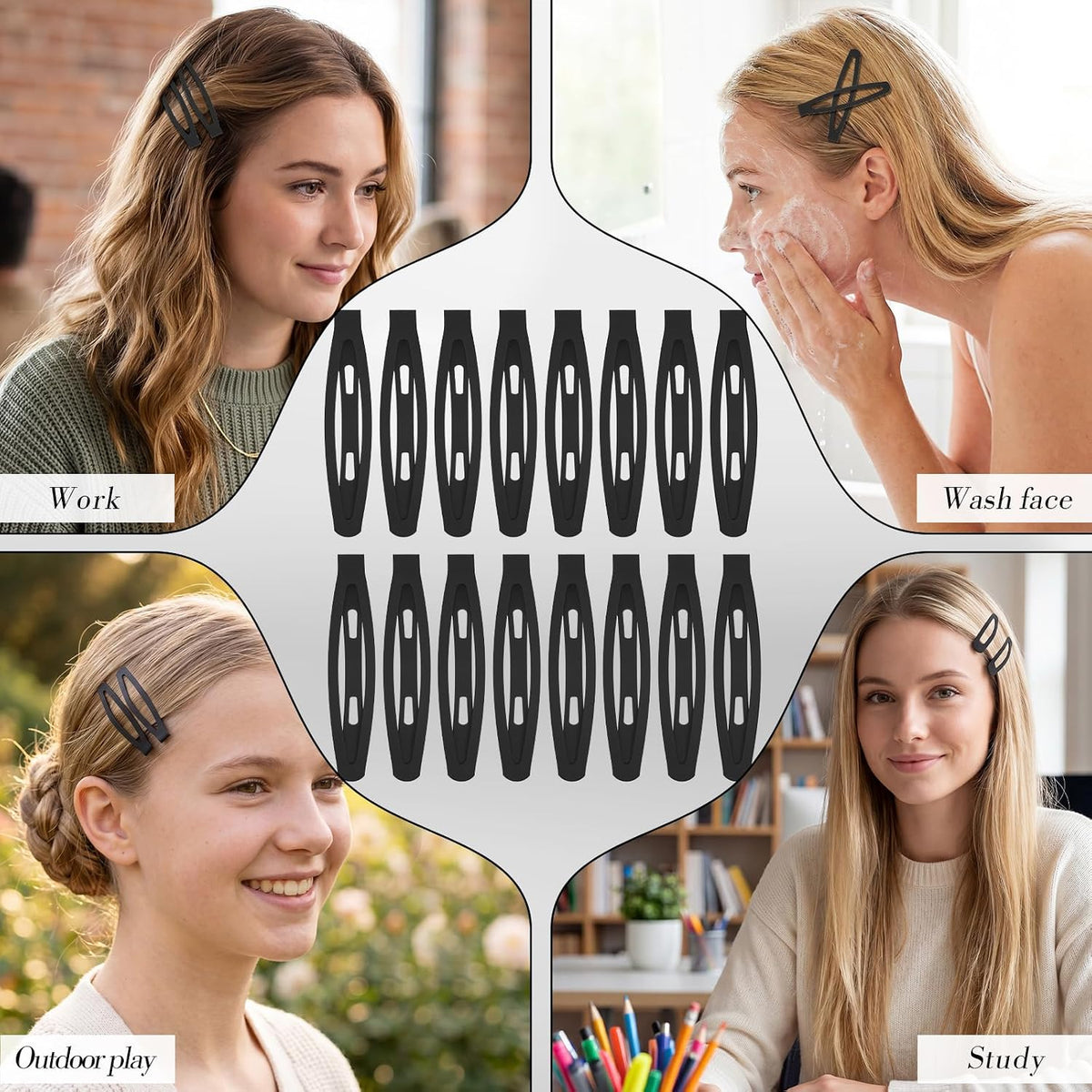 20 Pcs Snap Hair Clips For Women Girls, 2.36 Inch Metal Barrettes