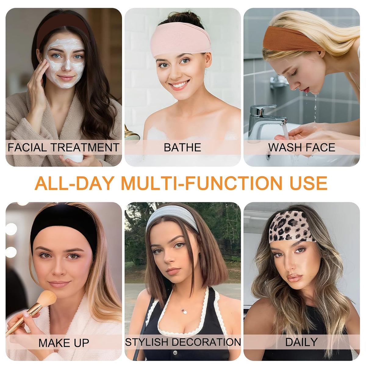 Wide Headbands for Women Trendy Women's Head Bands,6 Packs
