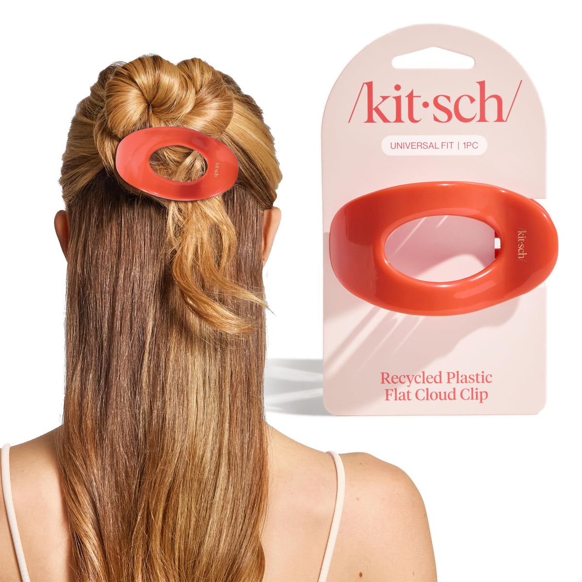 Kitsch Small Flat Claw Clip for Women - Black, 1pc