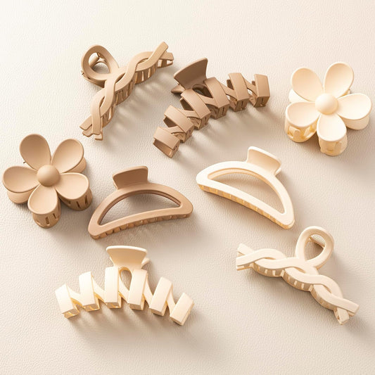 8PCS Hair Clips for Women, Flower Claw Clips for Thick Hair